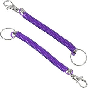 PATIKIL Spiral Spring Coil Keychain, Stretch Cord Key Ring for Keys Wallet Cellphone