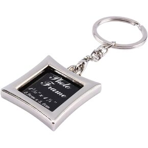 Mini Metal Alloy Buckle Insert Photo Picture Frame Keyring Keychain Car Key Chain Ring Keyfob Gift (diamond)