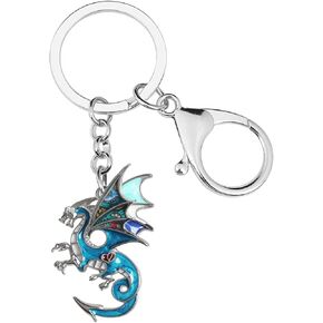 Enamel Alloy Dragon Keychain Fantasy Dinosaur Jewelry For Women Girls Bag Wallet Charm Gift in Saudi Arabia