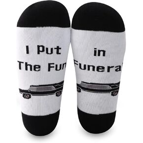 2 Pairs Funeral Director Socks Undertaker Gift I Put The Fun in Funeral for Mortician Friend Dark Humor Gift