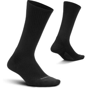 Feetures Plantar Fasciitis Cushion Crew Sock Black