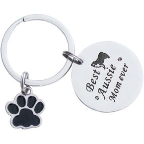 VALAFO Australian Shepherd Gift Ideas for Women Girls Keyring Aussie Mom Mini Aussie Keychain, Stainless Steel, stainless steel in Kuwait
