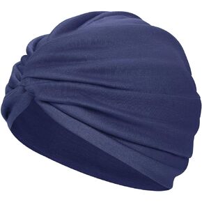 Women Pleated Chemo Turban Stretchy Twist Beanie Hat India Headwear Head Wrap Knot Headscarf Hat Hijab Cap Sleeping Hat