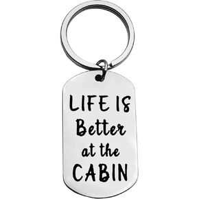 Cabin Gifts Cabin Keychain Life is Better at The Cabin Keychain Cottage County Gift Cabin Lover Gift Lake Life Gift Cabin Gift for Men Women