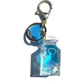 Mobile liquid key chain cute Marine life quicksand bottle key chain bag key ring Car key chain trinket cute pendant