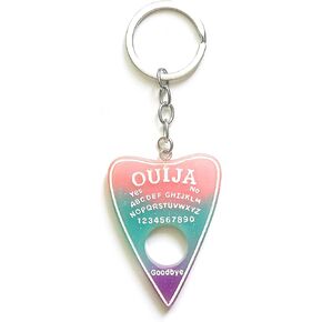 Ouija Board Keyring with Pompom Ball for Women Girls, Glittering Ouija Board Key Chains for Car Keys Handbag Jewelry