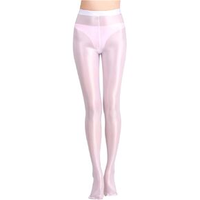 cloudmall Women Sexy Semi Opaque Pantyhose Running Tights Yoga Leggings Oil Shiny Stocking