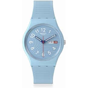 Swatch Unisex Casual Blue Watch Bio-sourced Material Quartz Trendy Lines in The Sky