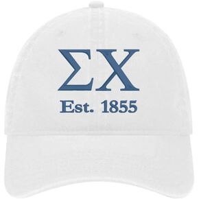 Sigma Chi Fraternity Baseball Hat - SX Embroidered Greek Letter Cap - Unstructured Fraternity Hat