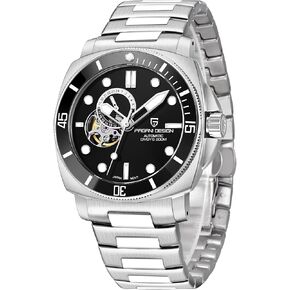 Pagani Design Men’s Automatic Watches Japan NH39 Mechanical Skeleton Waterproof Wrist Watch for Men Military Style Nylon Strap