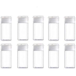 Onwon 10 Pcs 30 ml/1 oz Empty Plastic Sample Travel Size Plastic Empty Squeeze Bottle Container Jar Pot Vial with Flip Lid Perfect for Emollient Water Shower Gel Emulsion Etc