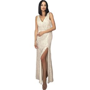 Sequin Tassel V-Neck Open Back Slit Party Mermaid Evening Dress