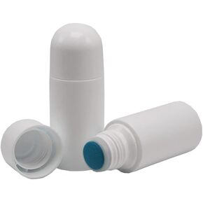 4 Pcs 50 ml Plastic Liquid Bottles Empty Sponge Head Applicator Bottle Refillable Deodorant Liniment Bottles Travel Cosmetic Lotion Storage Container