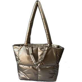 CkyFxw Puffy tote bag Large Puffer Bag for Women Quilted Tote Purses Satchel Handbag Lightweight Padding Shoulder Bag
