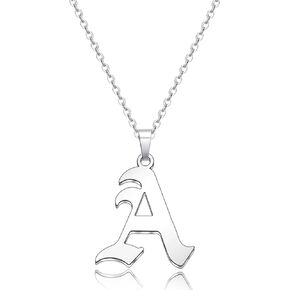 WFSJRED Initial Necklace Initial 26 Large Letter Jewelry Initial Pendant Old English Name Necklaces Initial Necklaces for Women Men