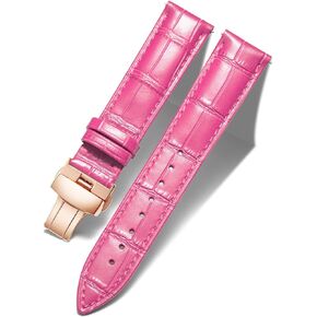 BINLUN Leather Watch Strap Quick Release Strap with Rose Gold Butterfly Deployment Buckle 12mm 13mm 14mm 16mm 17mm 18mm 19mm 20mm 21mm 22mm 23mm 24mm Watch Band for Men Women