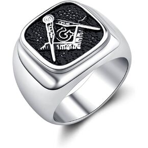 Masonic Ring for Men Freemason Symbol Jewelry Punk Masonic Jewelry Freemason Fan Gifts Religious Amulet Ring