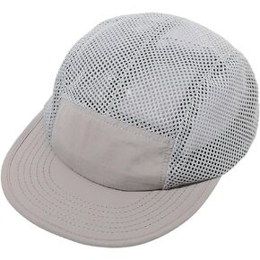 CLAPE Mesh Flat Brim Ball Cap Trucker 5-Panel Hat Quick Dry Baseball Cap Sports Running Hat Snapback Workout Dad Hats
