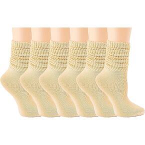 Picollo Slouch Socks Lightweight Size 9-11, 6 Pack