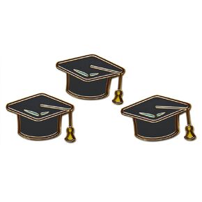 Graduation Cap & Tassel - Lapel Pin, Hat Pin & Tie Tack Set - with Clutch Back