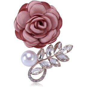 Ulricar Rose Flower Brooch Pins Fabric Pin Handmade for Women and Men Floral Bridal Wedding Christmas Party Valentine’s Day Wife Mom Gift, Pink, Metal, no gemstone in Kuwait