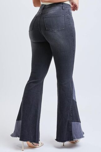 YMI Women's High Rise Gigi Flare Jean with Block Panel in Saudi Arabia