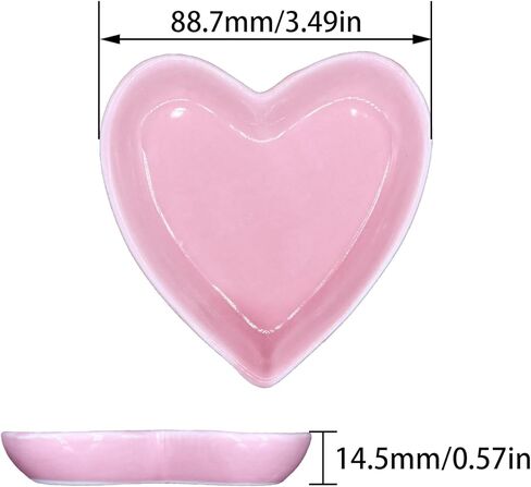 Caliwill Ring Dish Jewelry Dish Tray Ceramic ring holder dish ring bowl jewelry dish tray Organizing Rings earrings Plate Birthday Christmas Gift (Pink Heart) in Kuwait