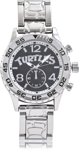 Accutime Nickelodeon Teenage Mutant Ninja Turtles Adult Men's Analog Watch - Silver Tone Strap, Glass Dial Face, Mattle Case, Male, Analog Wrist Watch in Silver (Model: TMN8004AZ) in Saudi Arabia
