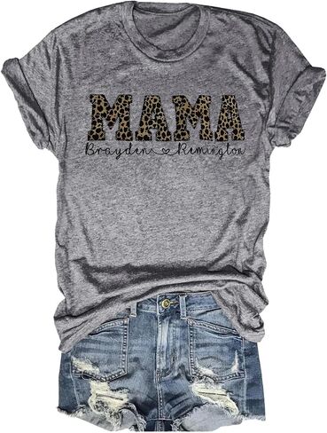 تي شيرت نسائي مطبوع عليه Mom Life من Mama، تي شيرت كاجوال لطيف لعيد الأم للأم in Saudi Arabia