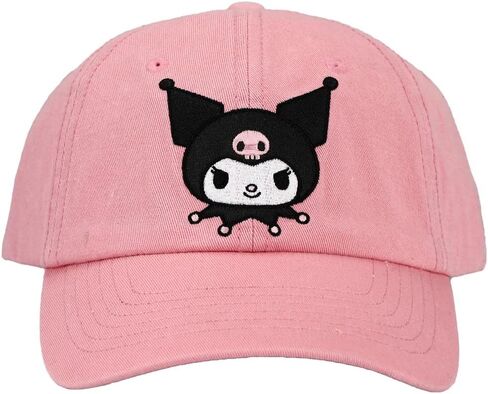 Bioworld Kuromi Embroidered Pink Cotton Twill Dad Hat in Saudi Arabia