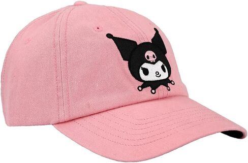 Bioworld Kuromi Embroidered Pink Cotton Twill Dad Hat in Saudi Arabia