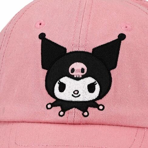 Bioworld Kuromi Embroidered Pink Cotton Twill Dad Hat in Saudi Arabia