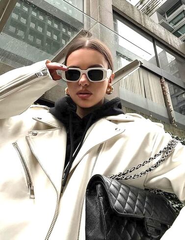 Azoxus Retro Fashion Irregular Rectangle Sunglasses UV400 Protection Trendy Small Plastic Frame AZ9492 in Saudi Arabia