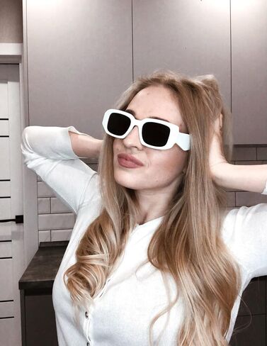 Azoxus Retro Fashion Irregular Rectangle Sunglasses UV400 Protection Trendy Small Plastic Frame AZ9492 in Saudi Arabia