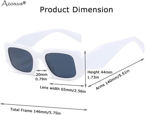 Azoxus Retro Fashion Irregular Rectangle Sunglasses UV400 Protection Trendy Small Plastic Frame AZ9492 in Saudi Arabia