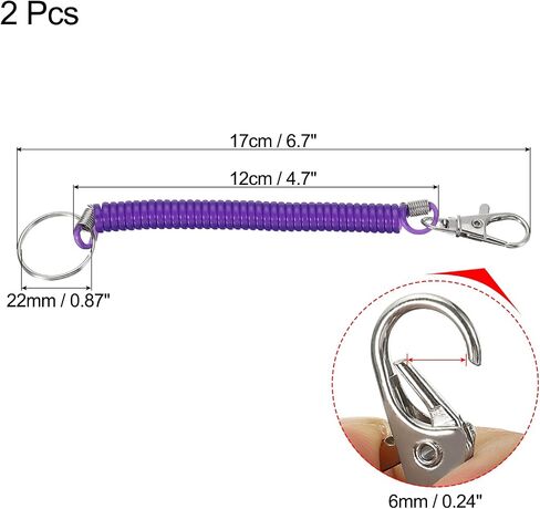 PATIKIL Spiral Spring Coil Keychain, Stretch Cord Key Ring for Keys Wallet Cellphone in Saudi Arabia