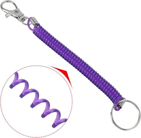 PATIKIL Spiral Spring Coil Keychain, Stretch Cord Key Ring for Keys Wallet Cellphone in Saudi Arabia