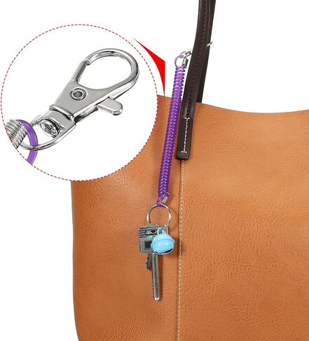 PATIKIL Spiral Spring Coil Keychain, Stretch Cord Key Ring for Keys Wallet Cellphone in Saudi Arabia