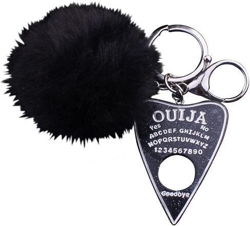 Ouija Board Keyring with Pompom Ball for Women Girls, Glittering Ouija Board Key Chains for Car Keys Handbag Jewelry in Saudi Arabia