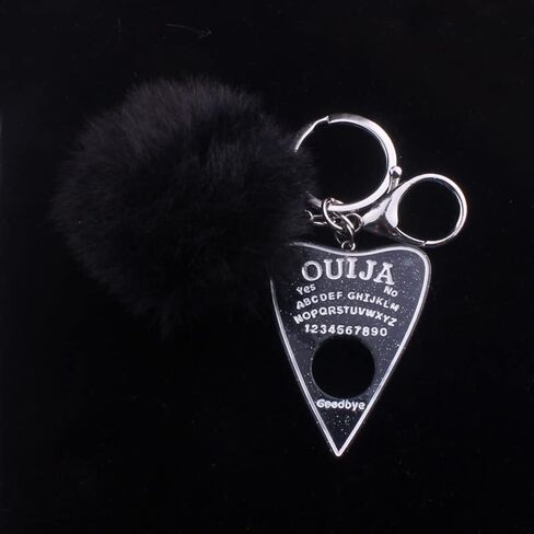 Ouija Board Keyring with Pompom Ball for Women Girls, Glittering Ouija Board Key Chains for Car Keys Handbag Jewelry in Saudi Arabia