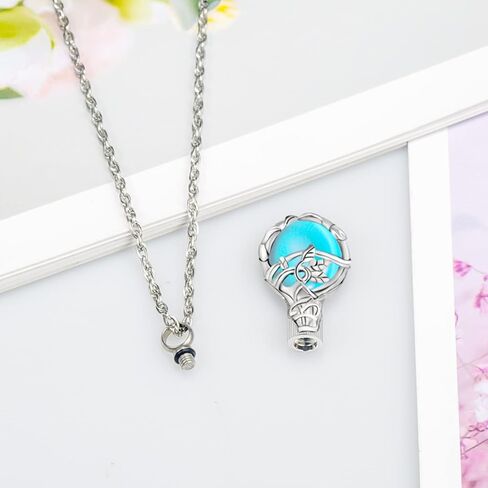 Tree of Life Urn Necklace for Ashes Teardrop Cremation Jewelry with Crystal Love Memorial Jewelry Ash Holder Birthstone Necklaces for Ashes Remembrance Funeral Pendant in Saudi Arabia