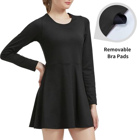 Women's Tennis Dress Built-in Bra & Shorts Athletic Dress Workout Golf Dress with Pockets for Women in Saudi Arabia