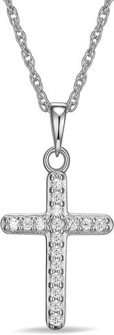 DIAMONLITE Moissanite Diamond Pendant Necklace for Women, 18K Gold Plated 925 Sterling Silver Cross or Heart Necklace for Women, Brilliant Cut D Color VVS1 Clarity Lab Created Diamond, Gifts for Women Her Wife Girlfriend Mom, 18"+2" Extender in Saudi Arabia