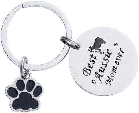VALAFO Australian Shepherd Gift Ideas for Women Girls Keyring Aussie Mom Mini Aussie Keychain, Stainless Steel, stainless steel in Kuwait