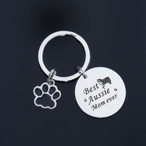 VALAFO Australian Shepherd Gift Ideas for Women Girls Keyring Aussie Mom Mini Aussie Keychain, Stainless Steel, stainless steel in Kuwait
