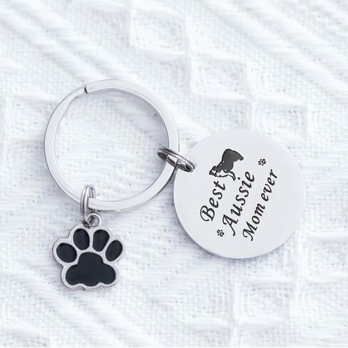 VALAFO Australian Shepherd Gift Ideas for Women Girls Keyring Aussie Mom Mini Aussie Keychain, Stainless Steel, stainless steel in Kuwait