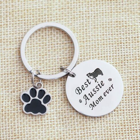 VALAFO Australian Shepherd Gift Ideas for Women Girls Keyring Aussie Mom Mini Aussie Keychain, Stainless Steel, stainless steel in Kuwait