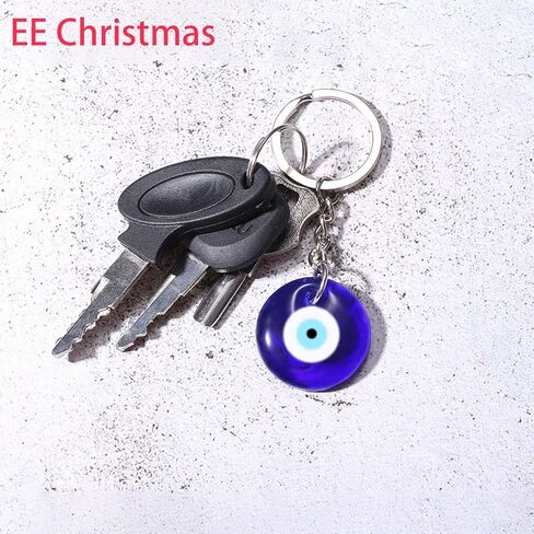 سلسلة مفاتيح عين الشر حلقة رئيسية للنساء والرجال سيارة حظا سعيدا محظوظا سحر حماية DIY سلاسل المفاتيح الدائري in Kuwait