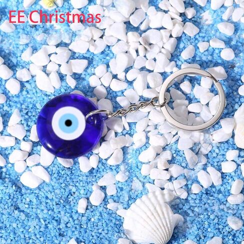 سلسلة مفاتيح عين الشر حلقة رئيسية للنساء والرجال سيارة حظا سعيدا محظوظا سحر حماية DIY سلاسل المفاتيح الدائري in Kuwait