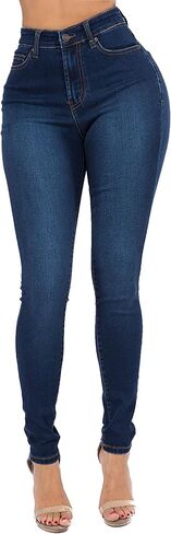 جينز نسائي من Twiinsisters عالي الخصر مصنوع من قماش ممتاز قابل للتمدد in Kuwait